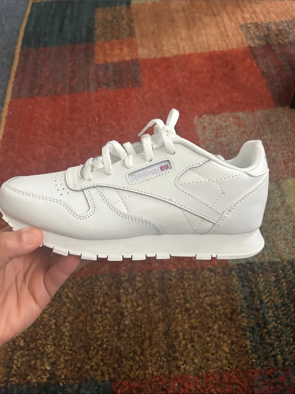 Reebok Kids White Classic Leather Sneakers